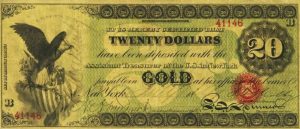 20 دولار امريكي قديم 1863